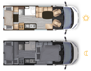 Fourgon amnag Dreamer Camper Five - Implantation