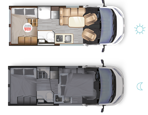Fourgon amnag Dreamer CAMPER VAN XL SAPHIR - Implantation