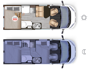 Fourgon amnag Dreamer D55 Exclusive - Implantation