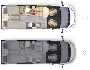Fourgon amnag Dreamer D68 UP Saphir - Implantation